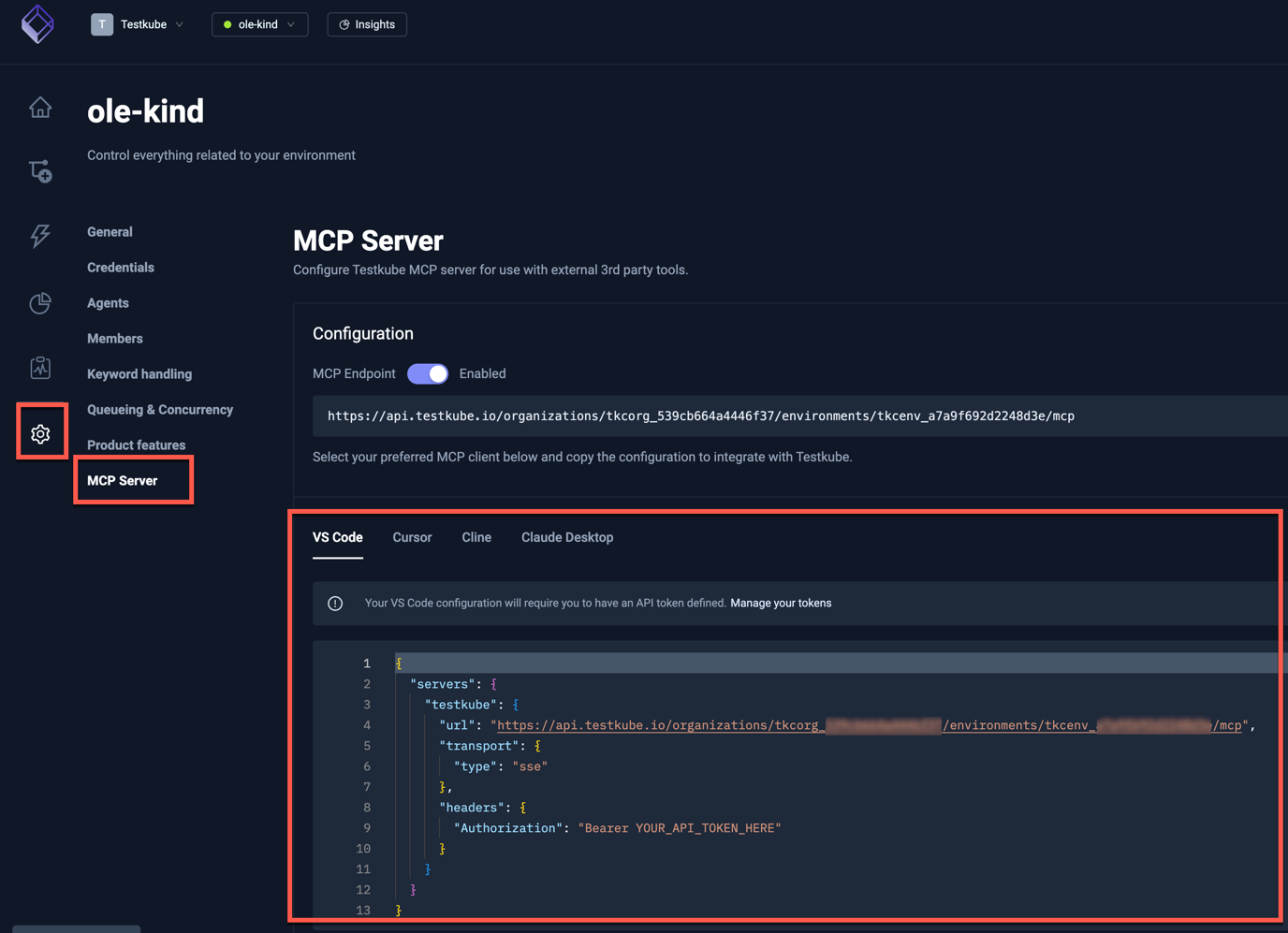 MCP Server Settings