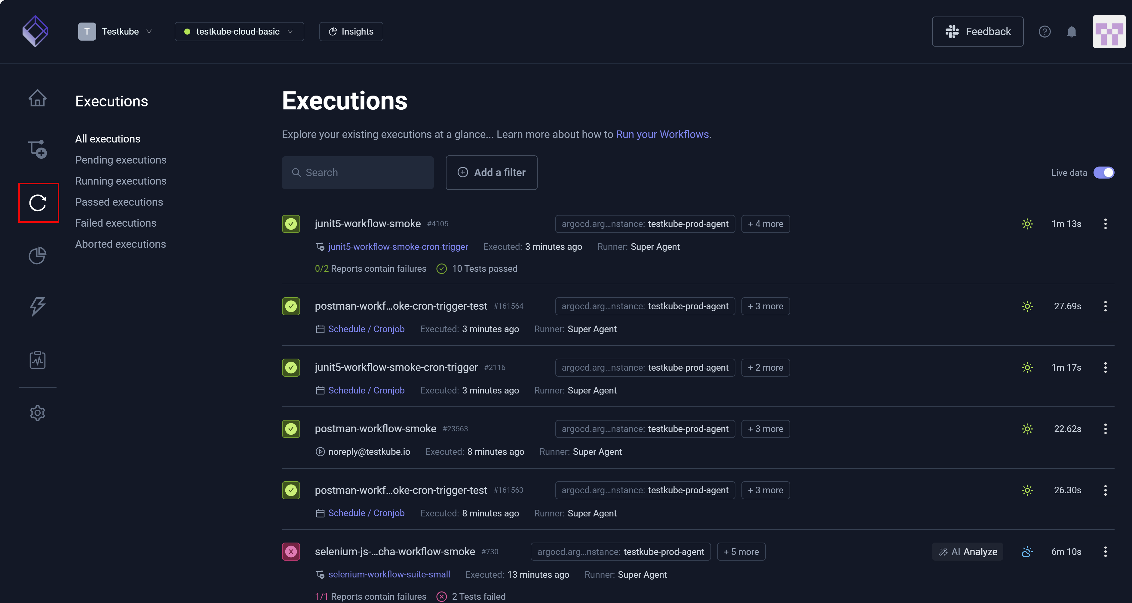 Testkube Executions